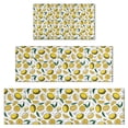 thumbnail image 1 of Yellow Lemon Fruit Slices White Pattern Kitchen Rugs Sets Of 3,Kitchen Runner Rugs Non Skid Washable,Decorative Kitchen Floor Mats for Kitchen,Sink,Laundry,17"x30"+ 17"x47" + 17"x59", 1 of 6