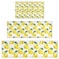 thumbnail image 1 of Yellow Lemon Fruit Slices White Pattern Kitchen Rugs Sets Of 3,Kitchen Runner Rugs Non Skid Washable,Decorative Kitchen Floor Mats for Kitchen,Sink,Laundry,17"x30"+ 17"x47" + 17"x59", 1 of 6