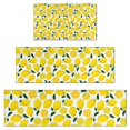 thumbnail image 1 of Yellow Lemon Fruit Slices White Pattern Kitchen Rugs Sets Of 3,Kitchen Runner Rugs Non Skid Washable,Decorative Kitchen Floor Mats for Kitchen,Sink,Laundry,17"x30"+ 17"x47" + 17"x59", 1 of 6