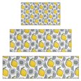 thumbnail image 1 of Yellow Lemon Fruit Slices White Pattern Kitchen Rugs Sets Of 3,Kitchen Runner Rugs Non Skid Washable,Decorative Kitchen Floor Mats for Kitchen,Sink,Laundry,17"x30"+ 17"x47" + 17"x59", 1 of 6