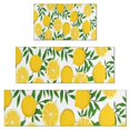 thumbnail image 1 of Yellow Lemon Fruit Slices White Pattern Kitchen Rugs Sets Of 3,Kitchen Runner Rugs Non Skid Washable,Decorative Kitchen Floor Mats for Kitchen,Sink,Laundry,17"x30"+ 17"x47" + 17"x59", 1 of 6