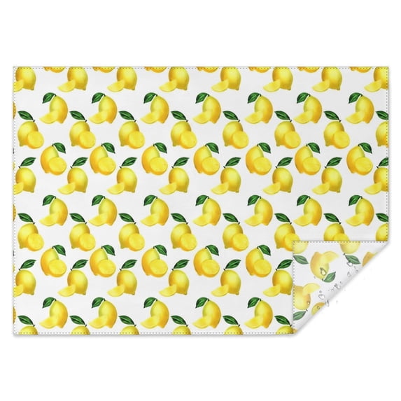 Yellow Lemon Fruit Slices White Pattern Rectangle Tablecloth 60"x84",Waterproof Polyester Rectangle Table Cloth, Wipeable Spillproof Polyester Tablecloth for Dining, Camping, Indoor and Outdoor