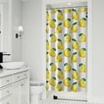 thumbnail image 1 of Yellow Lemon Fruit Slices White Pattern Shower Curtain 36"x72" ,Bathroom Decorative Shower Curtains Set with 12 Hooks,Modern Waterproof Washable Shower Curtain, 1 of 6