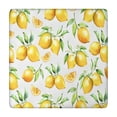 thumbnail image 1 of Yellow Lemon Fruit Slices White Pattern Square Fitted Tablecloth with Elastic Edge,Square Table Cover,Washable Elastic Table Cover for Home Kitchen Party Decor 34"x34", 1 of 6