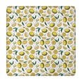 thumbnail image 1 of Yellow Lemon Fruit Slices White Pattern Square Fitted Tablecloth with Elastic Edge,Square Table Cover,Washable Elastic Table Cover for Home Kitchen Party Decor 34"x34", 1 of 6