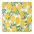 thumbnail image 1 of Yellow Lemon Fruit Slices White Pattern Square Fitted Tablecloth with Elastic Edge,Square Table Cover,Washable Elastic Table Cover for Home Kitchen Party Decor 36"x36", 1 of 6