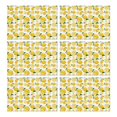 thumbnail image 1 of Yellow Lemon Fruit Slices White Pattern Summer Placemats Table Placemats Set Of 6-Linen Kitchen Washable Placemats Table Mats 11.8"x17.7" Non-Slip Heat Resistant, 1 of 5