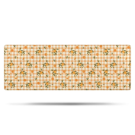 Yellow Lemon Fruit Trees Orange Pattern Bathroom Rugs Mat,Non Slip Microfiber Bathroom Rug,Rubber Backing,Soft Bathroom Mats for Bathroom Floor,Tub and Shower,47x17in(120x43cm)