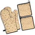 thumbnail image 1 of Yellow Lemon Fruit Trees Orange Pattern Kitchen Oven Mitt and Pot Holder Sets 4 Pcs for Baking, Cooking and Grilling, Heat Resistant Up To 392 °F, 1 of 7