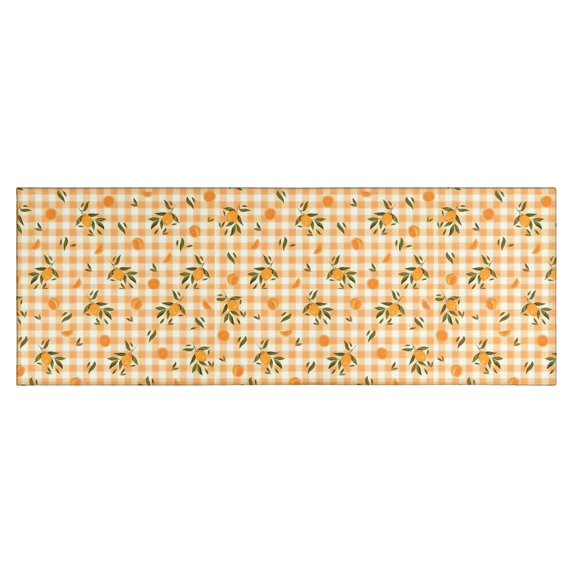 Yellow Lemon Fruit Trees Orange Pattern Kitchen Rug Mat,Kitchen Runner Rugs Non Skid Washable,Decorative Kitchen Floor Mats for Kitchen,Sink,Laundry,17"X47"