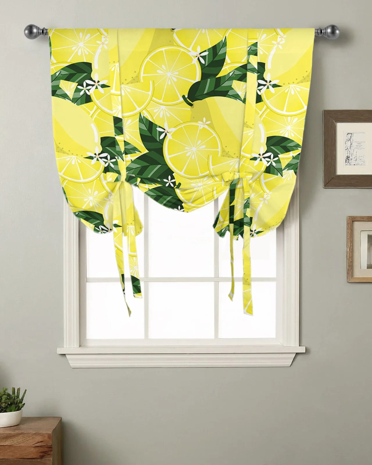 Yellow Lemon Fruit Window Curtain for Living Room Roman Curtains for ...