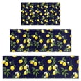thumbnail image 1 of Yellow Lemon Fruits DarkBlue Pattern Kitchen Rugs Sets Of 3,Kitchen Runner Rugs Non Skid Washable,Decorative Kitchen Floor Mats for Kitchen,Sink,Laundry,17"x30"+ 17"x47" + 17"x59", 1 of 6