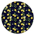 thumbnail image 1 of Yellow Lemon Fruits DarkBlue Pattern Round Fitted Tablecloth with Elastic Edge,Dining Table Cover Waterproof,Outdoor Round Tablecloth for Camping,Dining,Indoor and Outdoor, 1 of 7