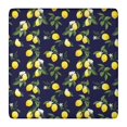 thumbnail image 1 of Yellow Lemon Fruits DarkBlue Pattern Square Fitted Tablecloth with Elastic Edge,Square Table Cover,Washable Elastic Table Cover for Home Kitchen Party Decor 36"x36", 1 of 6