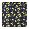 thumbnail image 1 of Yellow Lemon Fruits DarkBlue Pattern Square Fitted Tablecloth with Elastic Edge,Square Table Cover,Washable Elastic Table Cover for Home Kitchen Party Decor 34"x34", 1 of 6