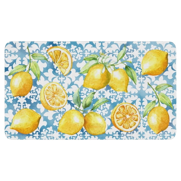 Yellow Lemon Fruits Doormat,Non-Slip Absobant Welcome Mats Friendly Switch Rug for Indoor Outdoor Kitchen