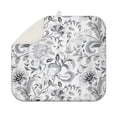 thumbnail image 1 of Gray Pioneer Flower Pattern Dish Drying Mat for Kitchen 1 Pack, Ultra Absorbent Microfiber Dishes Drainer Mats,16"x18", 1 of 6