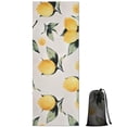 thumbnail image 1 of Yellow Lemon Fruits White Pattern Hot Yoga Mat Towel Non Slip for Hot Yoga - Quick-Drying Yoga Mat Cover with 4 Corner Pockets with Travel Bag - Hot Yoga Towel Non Slip 74"x26", 1 of 6