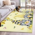 thumbnail image 1 of Yellow Lemon Gnome Area Rugs 4x6 ft Summer Fruit Pink Flower Plant Washable Rug Non Slip Indoor Carpet Absorbent Floor Mat for Living Room Bedroom Dining Room, 1 of 9