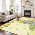 thumbnail image 1 of Yellow Lemon Gnome Large Area Rugs 5x8 ft Summer Fruit Pink Floral Leaves Washable Rug Non Slip Indoor Carpet Absorbent Floor Mat for Living Room Bedroom Dining Room, 1 of 9