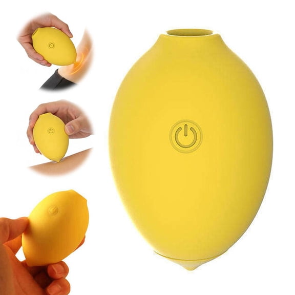 Yellow Lemon Handheld Massager, 12 Intensity Modes, Waterproof Silicone Body Massager for Relaxation