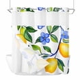 thumbnail image 1 of Yellow Lemon No Hook Shower Curtain Waterproof,Bathroom Curtains with Snap in Liners and See Through Top Window,Blue Flower Botanical Blossom Motif Spring Hotel Bathtub Curtains Shower 66"Wx72"L, 1 of 8