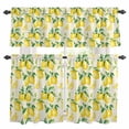 thumbnail image 1 of Yellow Lemon Kitchen Curtains Sets for Windows 24 Inch Length, Summer Fruit Green Retro Farmhouse Leaf Rod Pocket Window Treatments Tier Curtains and Valances Set for Bedroom/Bathroom, 1 of 8