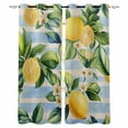thumbnail image 1 of Yellow Lemon Kitchen Curtains Summer Botanical Fruit Blue Striped Cafe Short Curtains for Bathroom Blackout Window Curtain Grommet Small Window Treatment Drapes for Bedroom Living Room 27.5"x39"x2, 1 of 9