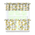 thumbnail image 1 of Yellow Lemon Kitchen Curtains and Valances Set - 3 Piece Kitchen Curtains Sets with Valance for Windows Rod Pocket Machine Washable Kitchen Decor Decorations (54"x18"+2x27.5"x24"), 1 of 6