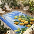 thumbnail image 1 of Yellow Lemon Outdoor Rug 3x5 Ft - Reversible Patio Rug Outdoor Camping Rugs, Summer Blue Sky Ocean Coastal Scenery Washable Indoor Outdoor Area Rugs, Non-Slip Outdoor Carpet Runner for Deck/Porch, 1 of 8