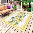 thumbnail image 1 of Yellow Lemon Outdoor Rug 5x7 Ft, Non Slip Washable Area Rug, Summer Botanical Plaid Elegant Pastoral Patio Rugs Carpet Runner, Large Floor Mat for Indoor/Outdoor Deck Porch Camping, 1 of 8