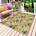 thumbnail image 1 of Yellow Lemon Outdoor Rug for Patio/Deck/Porch, Non-Slip Large Area Rug 3 x 5 Ft, Brown Vintage Summer Fruit Watercolor Indoor Outdoor Rugs Washable Area Rugs, Reversible Camping Rug Carpet Runner, 1 of 8