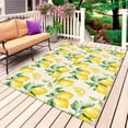 thumbnail image 1 of Yellow Lemon Outdoor Rug for Patio/Deck/Porch, Non-Slip Large Area Rug 3 x 5 Ft, Summer Fruit Green Retro Farmhouse Leaf Indoor Outdoor Rugs Washable Area Rugs, Reversible Camping Rug Carpet Runner, 1 of 8