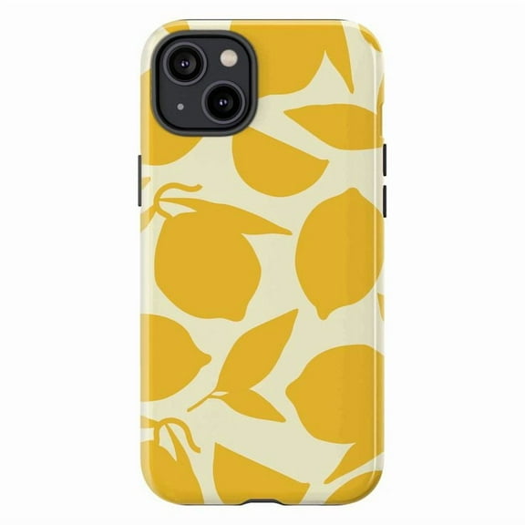 Yellow Lemon Pattern Phone Case – Minimalist Citrus Design for Fresh Vibes for iPhone 16 15 14 13 12 11 Pro Max