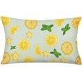 thumbnail image 1 of Yellow Lemon Pillow Covers 12x20 Inch Summer Fruit Leaves Lemon Pillow Case Green Yellow Watercolor Decorative Throw Pillows Summer Rectangular Cushion Cover Decor for Sofa Bed, 1 of 6