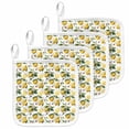thumbnail image 1 of Yellow Lemon Pot Holders for Kitchen Heatproof Potholder, 4 Pack Tropical Green Leaf Pink Floral Fruit Hot Pads Multipurpose Oven Pads Cloth Potholders Trivet for Cooking and Baking, 1 of 8