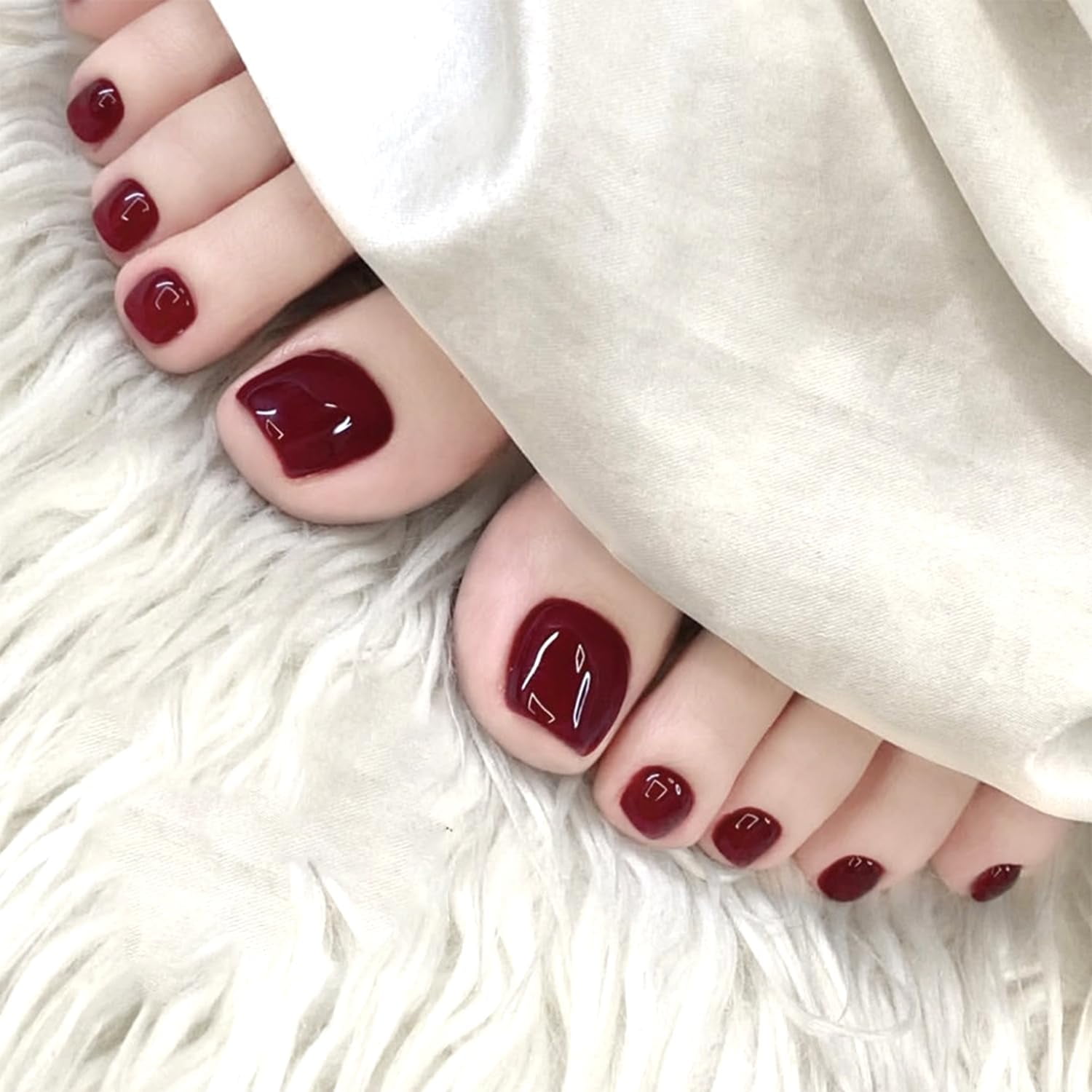 Yellow Lemon Press on Toenails Short Square Toenails Spring Summer ...
