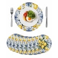 thumbnail image 1 of Yellow Lemon Round 13 Inch Placemats Set of 8, Middle Century Blue Italian Textured HeatResistant Non Slip Place Mats for Dining Table, Wipeable Braided Kitchen Table Mats for Housewarming, 1 of 9