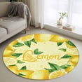 thumbnail image 1 of Yellow Lemon Round Area Rug 4Ft Washable Circle Rugs for Bedroom Dining Room, Summer Botanical Lemons Cute Yellow Non-Slip Carpet Floor Mats Indoor Outdoor Carpet Runner Aesthetic Home Decor, 1 of 8