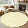 thumbnail image 1 of Yellow Lemon Round Area Rug 5Ft Washable Circle Rugs for Living Room Bedroom, Summer Farmhouse Fruits Leaves Lemon Non-Slip Carpet Floor Mats Indoor Outdoor Carpet Runner Aesthetic Home Decor, 1 of 8