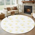 thumbnail image 1 of Yellow Lemon Round Area Rug 8Ft Washable Large Circle Rugs for Living Room Dorm, Country Farmhouse Fruits Leaves Summer Non-Slip Carpet Floor Mats Indoor Outdoor Carpet Runner Aesthetic Home Decor, 1 of 8
