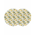 thumbnail image 1 of Yellow Lemon Round Placemats Set of 2 for Dinning Tables,Heat-proof Braided Table Mats 15 Inch,Tropical Green Leaf Pink Floral Fruit Washable Place Mat for Kitchen Restaurant Party Table Decor, 1 of 9