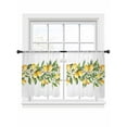 thumbnail image 1 of Yellow Lemon Sheer Curtains 45 Inch Length 2 Panels Set, Semi Transparent Voile Rod Pocket Curtains for Living Dining Room Bedroom Drapes Simple Spring Botanical Fruit Leaves Flower, 1 of 6