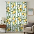 thumbnail image 1 of Yellow Lemon Sheer Curtains 54 Inches Long, Spring Botanical Floral Leaves Aqua Stripes Light Filering Curtains, Breathable Simi Curtain Privacy Drapes for Kitchen Bathroom Small Window Treatment, 1 of 9