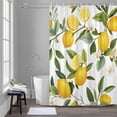 thumbnail image 1 of Yellow Lemon Shower Curtain for Bathroom Decor, Green Leaf White Flowers Farm Plant Summer Waterproof Fabric Shower Curtain, 72"x72" Set with 12 Hooks, 1 of 9