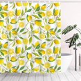 thumbnail image 1 of Yellow Lemon Shower Curtain Sets Fresh Fruit Waterproof Polyester Fabric 71X 71 Inch Bathroom Decor with Hooks, 1 of 6