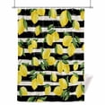 thumbnail image 1 of Yellow Lemon Shower Curtain, Summer Fruit Black White Striped Country Waterproof Shower Curtain Set with 12 Hooks Lightweight Bath Curtains Fabric Bathroom Decor 60x72 Inches, 1 of 9