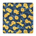 thumbnail image 1 of Yellow Lemon Slices DarkBlue Pattern Square Fitted Tablecloth with Elastic Edge,Square Table Cover,Washable Elastic Table Cover for Home Kitchen Party Decor 34"x34", 1 of 6