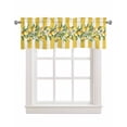 thumbnail image 1 of Yellow Lemon Stripes Kitchen Valances for Windows Farmhouse Linen Window Valance Curtain for Living Room Window Treatment Summer Spring Fruit Flowers Leaves Valance Rod Pocket Topper, 42 x 18 Inch, 1 of 6
