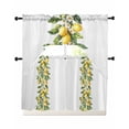 thumbnail image 1 of Yellow Lemon Swag Kitchen Curtains Sets for Windows 24 Inch Length, Simple Spring Botanical Fruit Leaves Flower Short Window Curtain Panels Swags Valances and Tiers 3 Piece Set for Cafe/Dining Room, 1 of 5